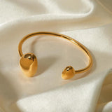 Geometric Open Bracelet Stainless Steel Plated Waterproof Jewelry for Women