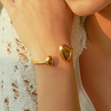 Geometric Open Bracelet Stainless Steel Plated Waterproof Jewelry for Women
