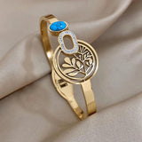 316L Stainless Steel Tree of Life Charm Bangle Bracelet for Women