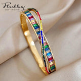Zircon Intersect Bangles Bracelets for Women