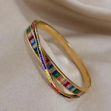 Zircon Intersect Bangles Bracelets for Women