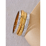 60mm Stainless Steel Texture Bracelet Bangle Silver Metal