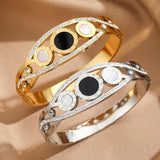 Stainless Steel Bangle with Roman Numeral Charms