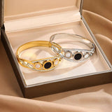 Stainless Steel Bangle with Roman Numeral Charms