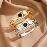 Stainless Steel Bangle with Roman Numeral Charms