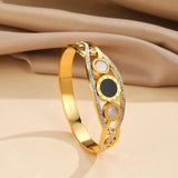 Stainless Steel Bangle with Roman Numeral Charms