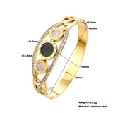 Stainless Steel Bangle with Roman Numeral Charms