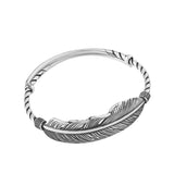 Japanese Feather Bracelet for Women Men Vintage Thai Silver Jewelry