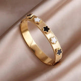 Stainless Steel Flower Charm Bracelet - Rust-proof Wrist Jewelry
