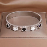 Stainless Steel Flower Charm Bracelet - Rust-proof Wrist Jewelry
