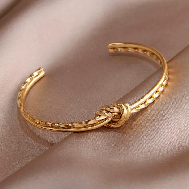 Vintage Knot Bracelet for Women 18K Plated Twist Bracelet