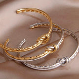 Vintage Knot Bracelet for Women 18K Plated Twist Bracelet