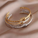Vintage Knot Bracelet for Women 18K Plated Twist Bracelet