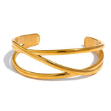 Minimalist Stainless Steel Hollow Wrist Bracelet Bangle High Metal Jewelry