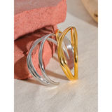 Minimalist Stainless Steel Hollow Wrist Bracelet Bangle High Metal Jewelry