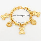 Bear Stainless Steel Bangle Chain Bracelet Arabic Wedding Bridal Gift