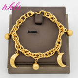 Bear Stainless Steel Bangle Chain Bracelet Arabic Wedding Bridal Gift