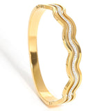 Crystal Zircon Enamel Stainless Steel Bangles Bracelets for Women