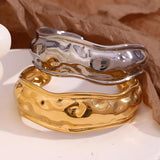 Wave Bracelet Tarnish 18K Plated Jewelry Silver 316L Stainless Steel