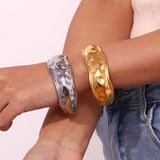 Wave Bracelet Tarnish 18K Plated Jewelry Silver 316L Stainless Steel