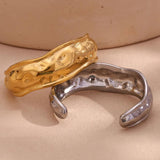 Wave Bracelet Tarnish 18K Plated Jewelry Silver 316L Stainless Steel