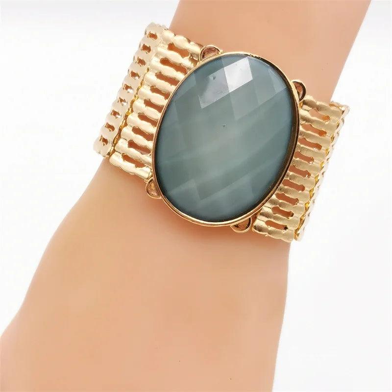 Gothic Green Gem Bracelet Plated Jewelry for Women