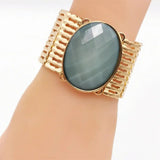 Gothic Green Gem Bracelet Plated Jewelry for Women