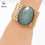 Gothic Green Gem Bracelet Plated Jewelry for Women
