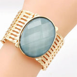 Gothic Green Gem Bracelet Plated Jewelry for Women