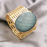 Gothic Green Gem Bracelet Plated Jewelry for Women