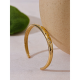 Star CZ Stainless Steel Cuff Bracelet 18K PVD Plated Bangle Gift