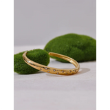 Star CZ Stainless Steel Cuff Bracelet 18K PVD Plated Bangle Gift