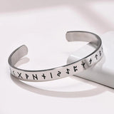 8mm Viking Bracelets for Men, Nordic Rune Letter Amulet Cuff Bangle