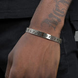 8mm Viking Bracelets for Men, Nordic Rune Letter Amulet Cuff Bangle