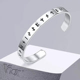 8mm Viking Bracelets for Men, Nordic Rune Letter Amulet Cuff Bangle