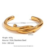 Coarse Cross Strap 18K Plated Bracelet for Women