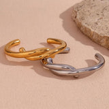 Coarse Cross Strap 18K Plated Bracelet for Women