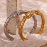 Coarse Cross Strap 18K Plated Bracelet for Women