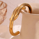 Coarse Cross Strap 18K Plated Bracelet for Women