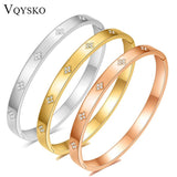 Four Leaf Bracelet Zircon Flower Bangle Women's Jewelry