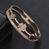 Women Girls Wedding Party Cuff Bangles Stainless Steel Charm Bracelets