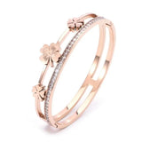 Women Girls Wedding Party Cuff Bangles Stainless Steel Charm Bracelets