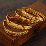 4PCS 24k 65MM Dubai Women Jewerlry Middle East Bangles