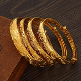 4PCS 24k 65MM Dubai Women Jewerlry Middle East Bangles