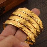 4PCS 24k 65MM Dubai Women Jewerlry Middle East Bangles