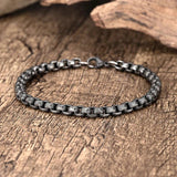 Men Vintage Punk Hip Hop Bracelet Stainless Steel Wristband