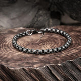 Men Vintage Punk Hip Hop Bracelet Stainless Steel Wristband
