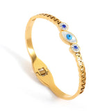 Boho Evil Eye Stainless Steel Bangles for Women