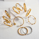 Boho Evil Eye Stainless Steel Bangles for Women