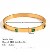 Square Zircon Clasp Bracelet 18K Plated Women's Hand Bracelet
